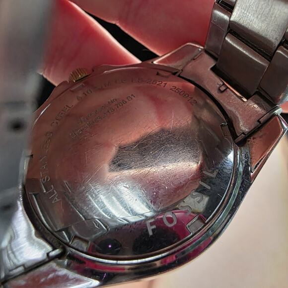 Fossil Women ES2521 Riley Silver Dial Multifunction Pave Bezel Quartz Watch 7" - Picture 14 of 14